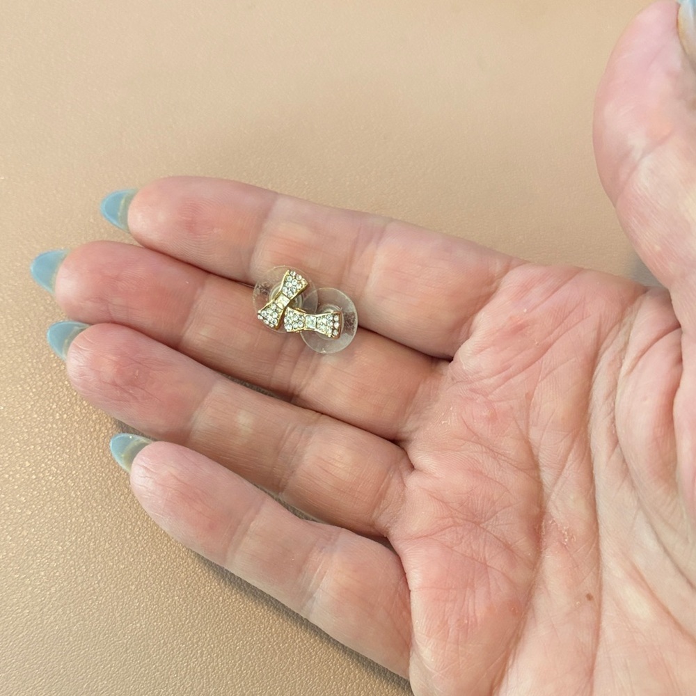 Kate Spade Gold and Silver Bow Stud Earrings